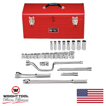Wright Tool 427 12 Point Standard and Deep Socket Set, 27-Piece (427WR) - Image 2
