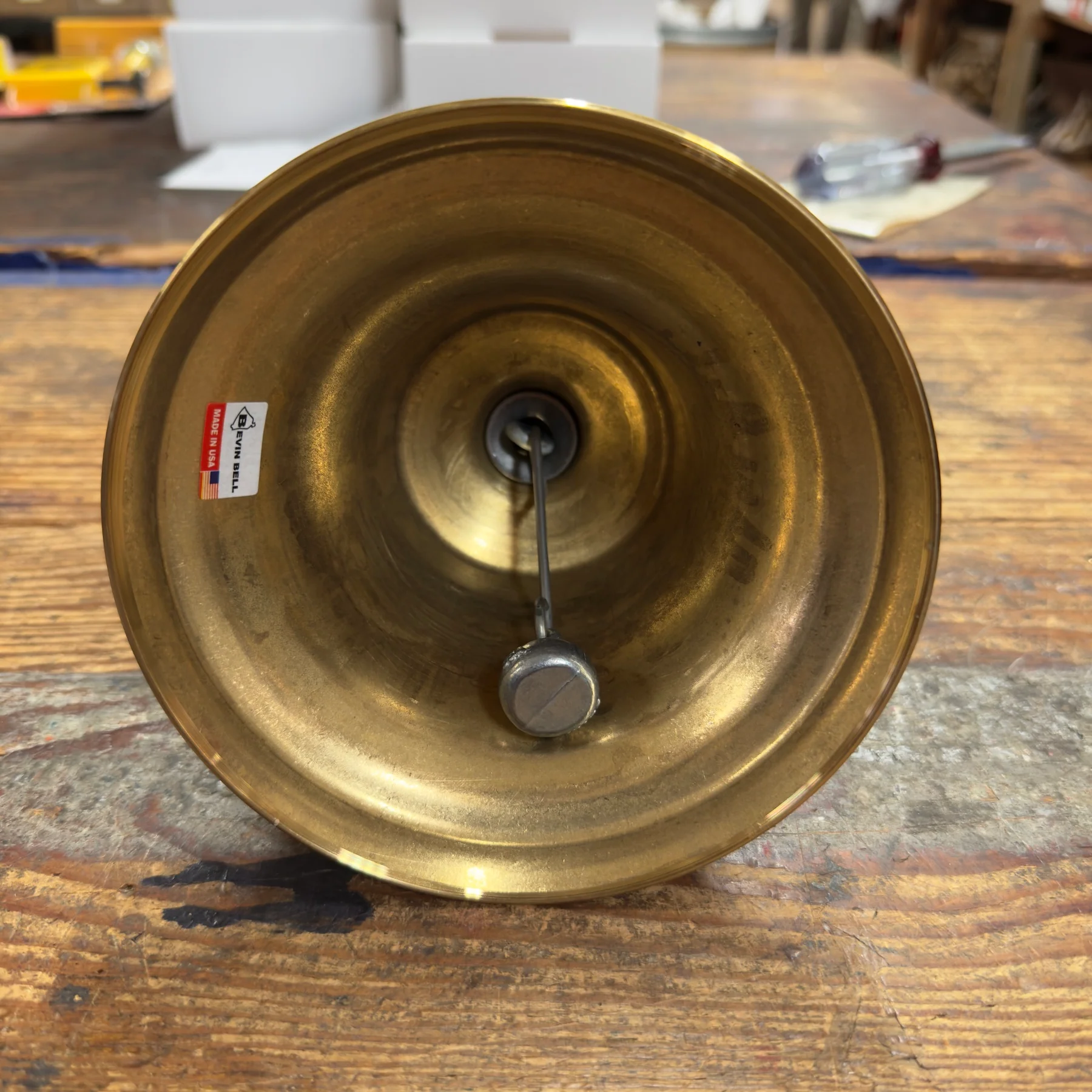 10 1/4" Brass Hand Bell - School Bell (10HB) - Image 3