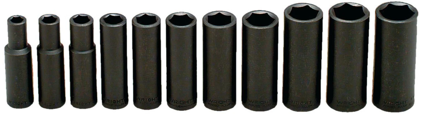 1/2" Dr. Wright 11 Pc. Deep Impact Socket Set 3/8  - 1" (412WR)
