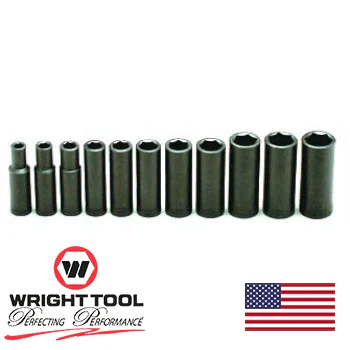 1/2" Dr. Wright 11 Pc. Deep Impact Socket Set 3/8  - 1" (412WR) - Image 2
