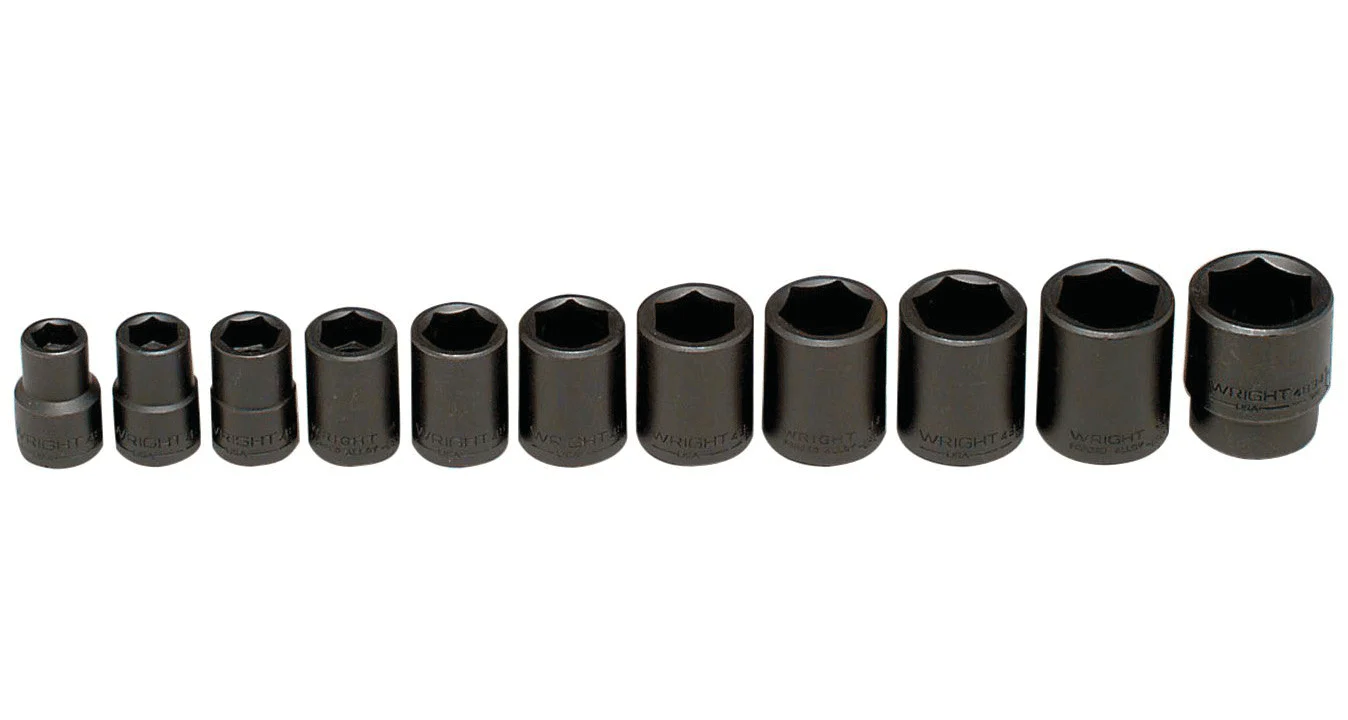 1/2" Dr. Wright #411 11 Pc. Impact Socket Set 7/16 -1-1/16  (411WR)