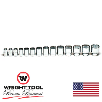 1/2" Dr. Wright 14 Piece 12 Point Standard Socket Set 7/16  - 1 1/4  (416WR) - Image 2