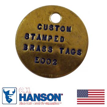18 Gauge 1 1/4" Solid Brass Custom Stamped Tag (1090B-CSTM) - Image 2