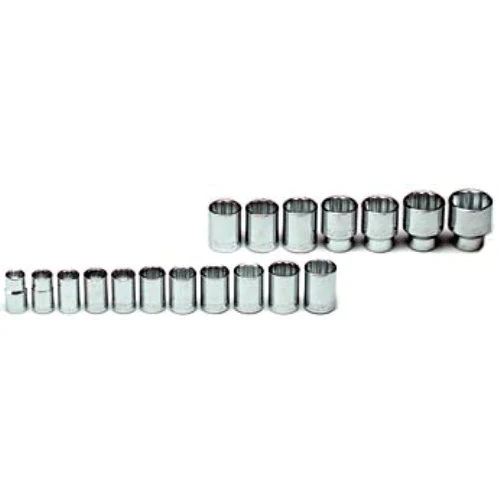 1/2" Dr. Wright Socket Set #469 18 Pc. 12 Pt. Std. Metric 12-32MM (469WR)