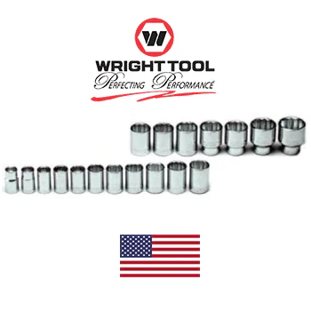 1/2" Dr. Wright Socket Set #469 18 Pc. 12 Pt. Std. Metric 12-32MM (469WR) - Image 2