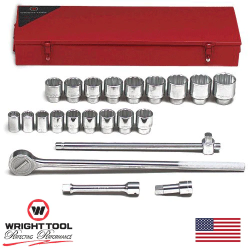 3/4" Dr. Wright 22 Pc. Socket Set 12 Pt 7/8 - 2" #623 (623WR) - Image 2