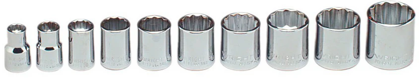 3/8" Drive 10 Piece 12 Point Standard Socket Set (378WR)