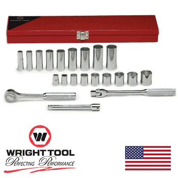 3/8" Drive 21 Piece 12 Point Standard & Deep Socket Set 3/8" to 7/8" (338WR) - Image 2