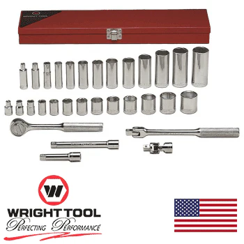 3/8" Drive 31 Piece 6 Point Standard & Deep Socket Set (339WR) - Image 2