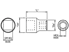7/16" Hex x 1/2" Dr. Bit Holder (9291WR)