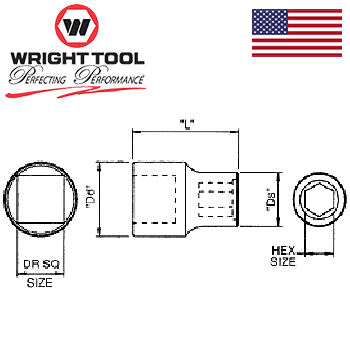 7/16" Hex x 1/2" Dr. Bit Holder (9291WR) - Image 2
