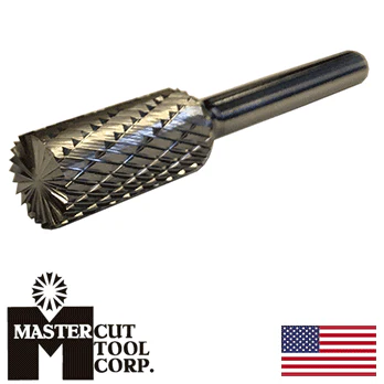 MasterCut SB-3DC Cylindrical End Cut Rotary Carbide Burr 3/8" O.D. (SB-3DC) - Image 2