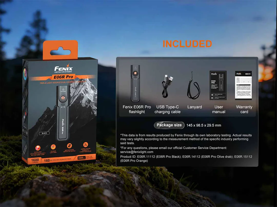 Fenix E06R PRO Flat Flashlight - Orange - 1600 Lumens (E06RPROR) - Image 11