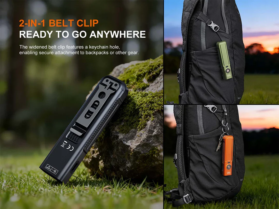 Fenix E06R PRO Flat Flashlight - Orange - 1600 Lumens (E06RPROR) - Image 2