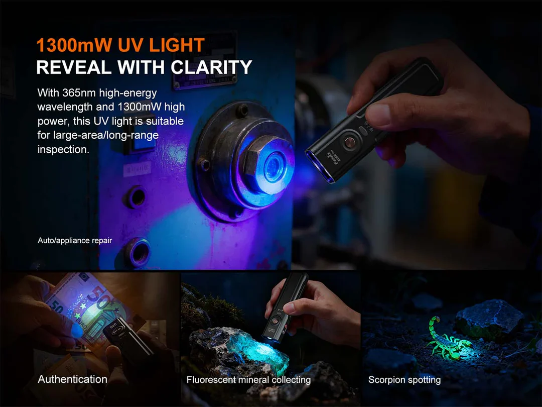 Fenix E06R PRO Flat Flashlight - Orange - 1600 Lumens (E06RPROR) - Image 7
