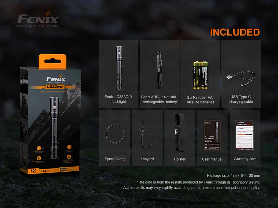 Fenix V2.0 800 Lumen Compact LED Flashlight (LD22) - Image 6