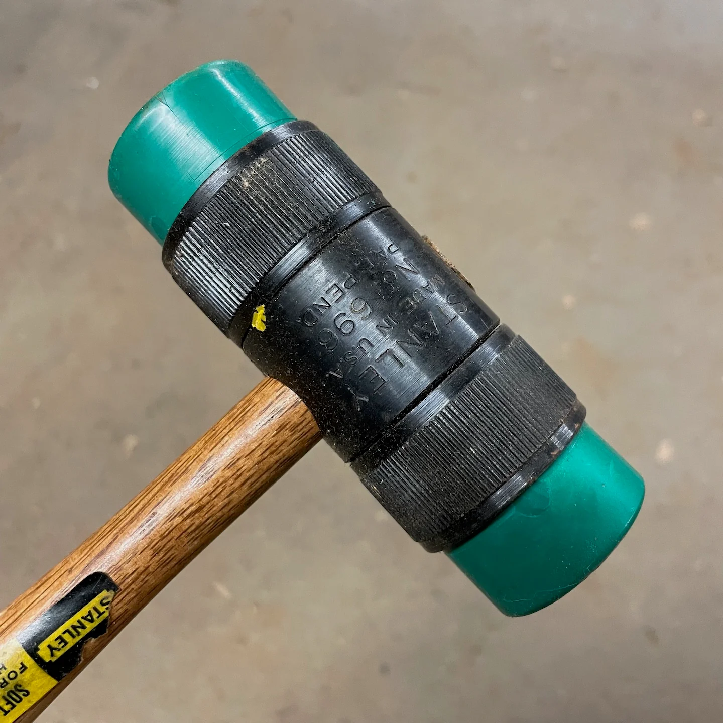 NOS Stanley No. 696 Soft Face Hammer - Green - Image 3