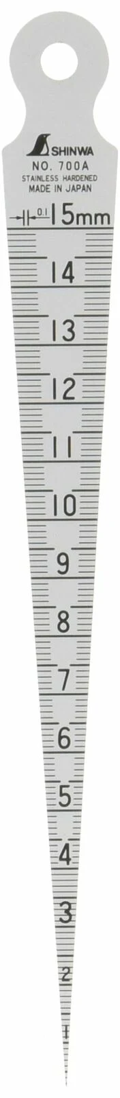 Shinwa Stainless Steel Taper Gauge 700A 1-15MM (62600)