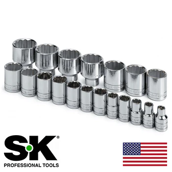 19 Piece 1/2" Drive 12 Point Standard Fractional Socket Set (SK4121) - Image 2