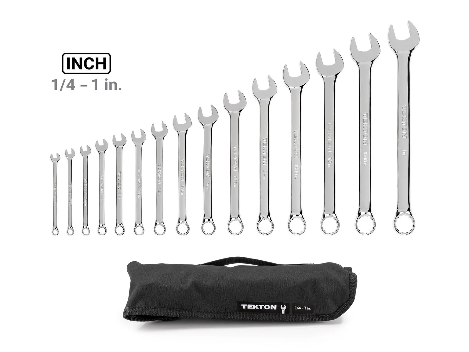 Tekton 15pc SAE 1/4"- 1" Combination Wrench Set (WCB94102) - Image 2