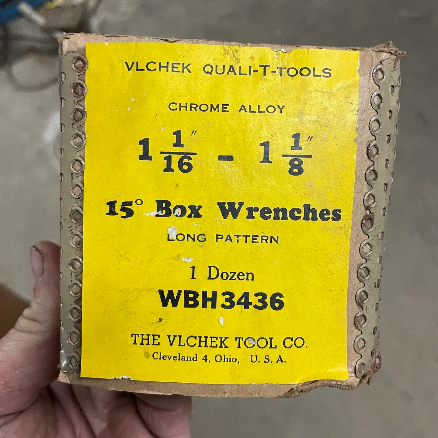 Vlchek NOS WWII Era Box End 1 1/16 x 1 1/8 Wrench - Image 5