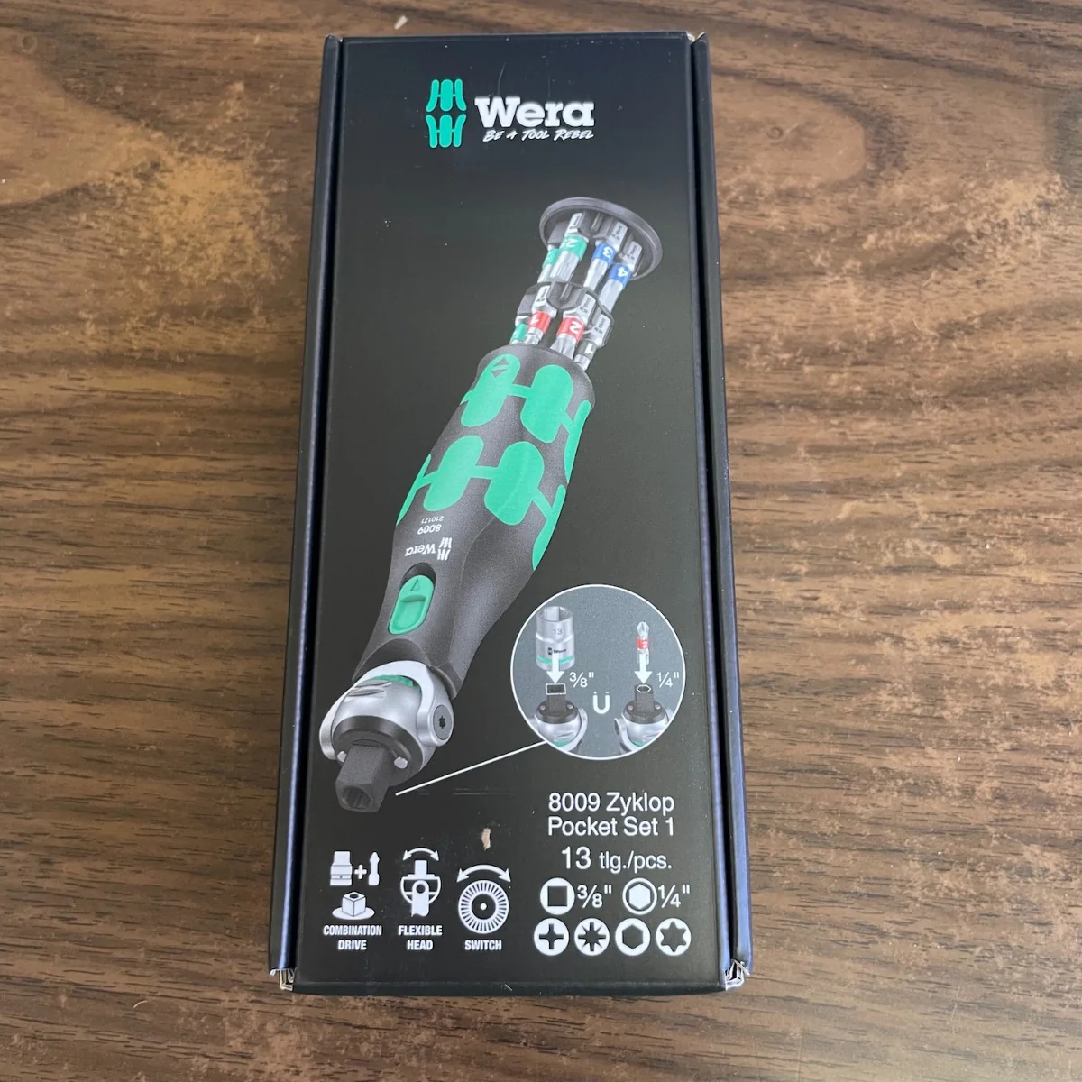 Wera 8009 Zyklop Pocket Set 1 - 13 Piece 3/8" Drive Ratchet Set (Imperial/Fractional) (05004282001)