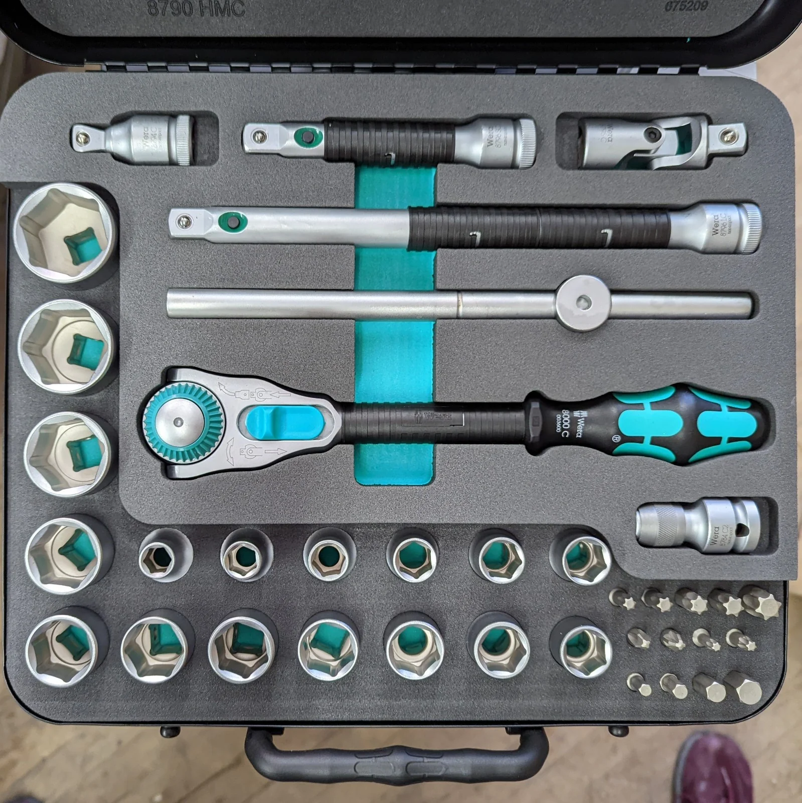 Wera 8100 Metric 37-Piece Zyklop Speed Ratchet Set, 1/2" drive (05003645001)