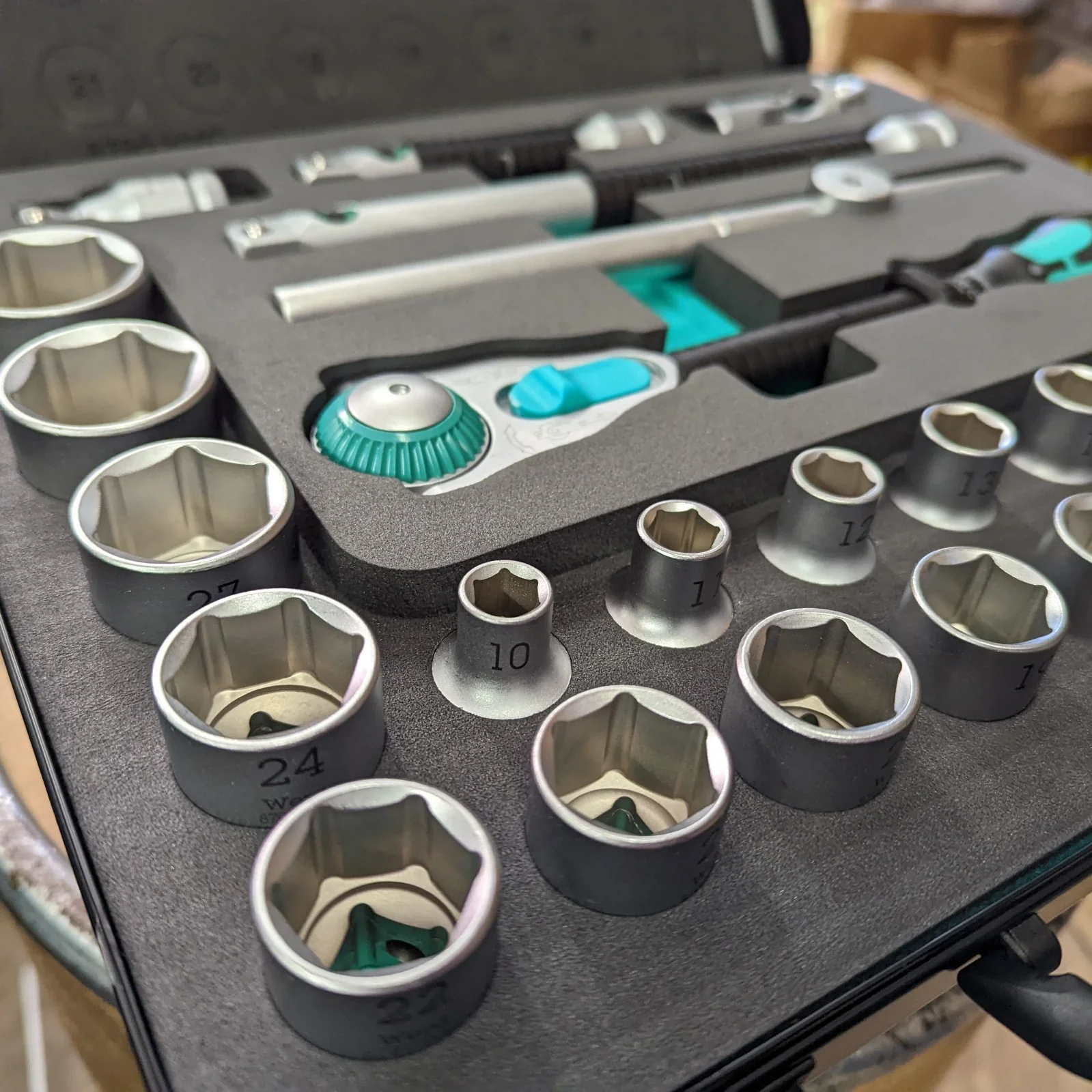 Wera 8100 Metric 37-Piece Zyklop Speed Ratchet Set, 1/2" drive (05003645001) - Image 4