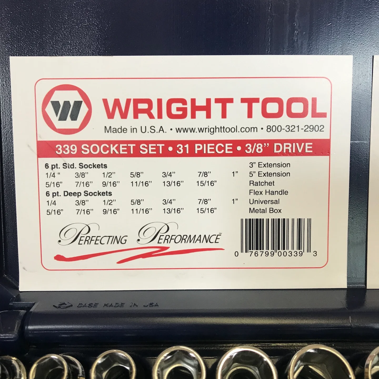 Wright 31 Pc. 3/8" Dr. Socket Set w/ Molded Case (339-MC) - Image 2